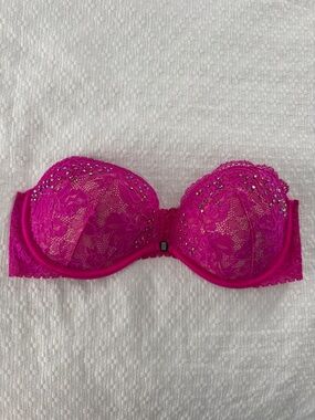 VS sequin and lace push up strapless bra